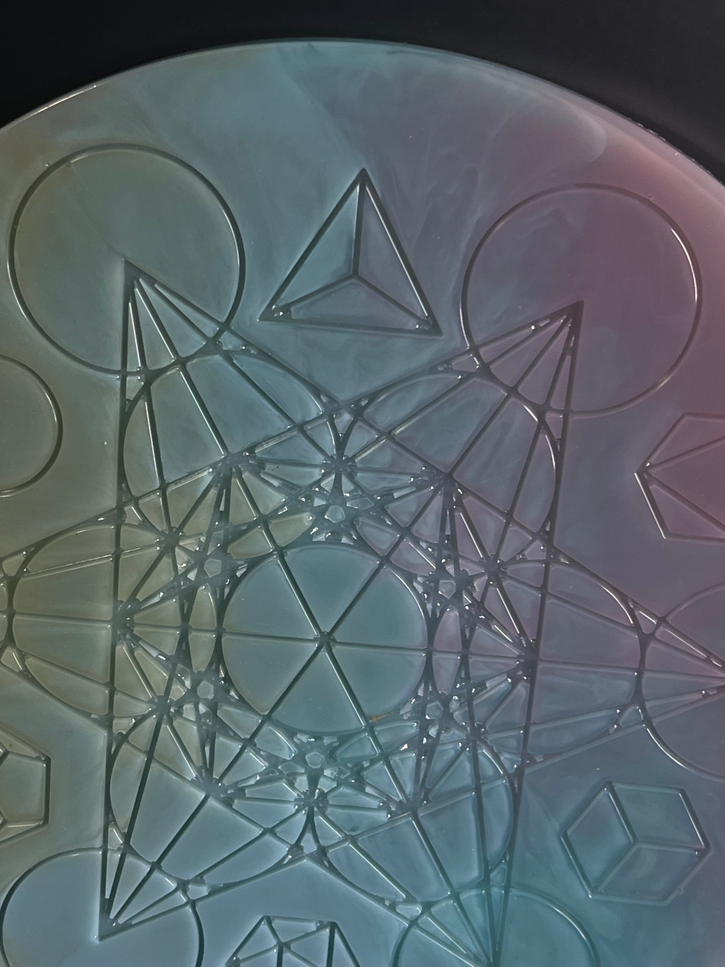 ✨ Celestial Dawn Sacred Geometry Tray | Pastel Aura Altar Disc