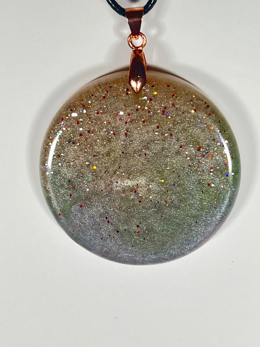 Stardust Ember Pendant | Warm Bronze & Cosmic Sparkle