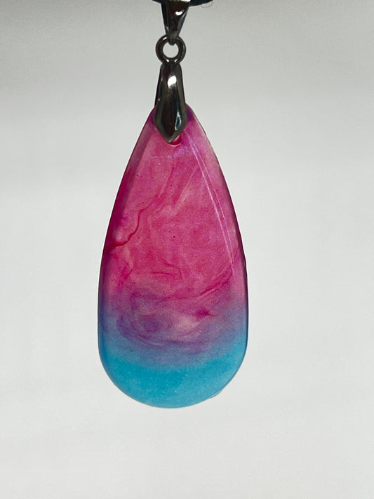 Rose & Reverie — Pink Ombre Resin Pendant