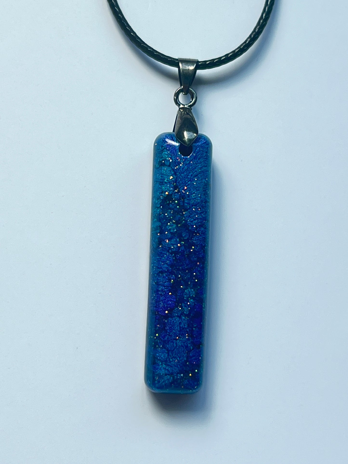 Lapis Wand — Deep Blue Glitter Resin Pendant