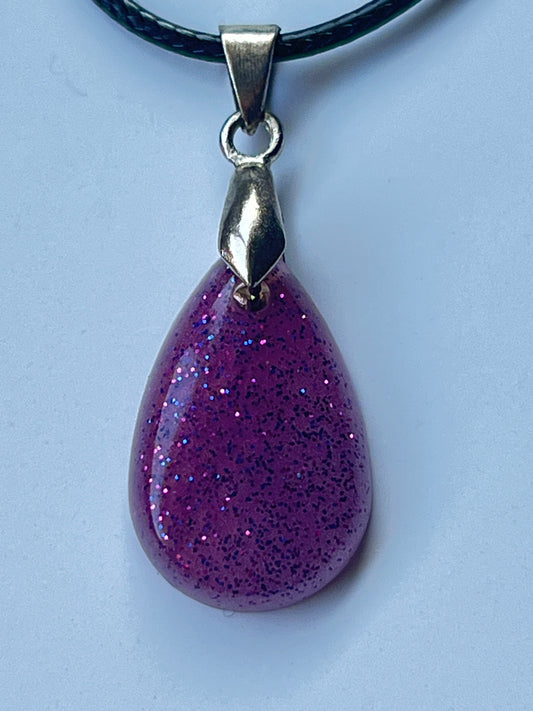 Void & Spark — Midnight Black Resin Pendant