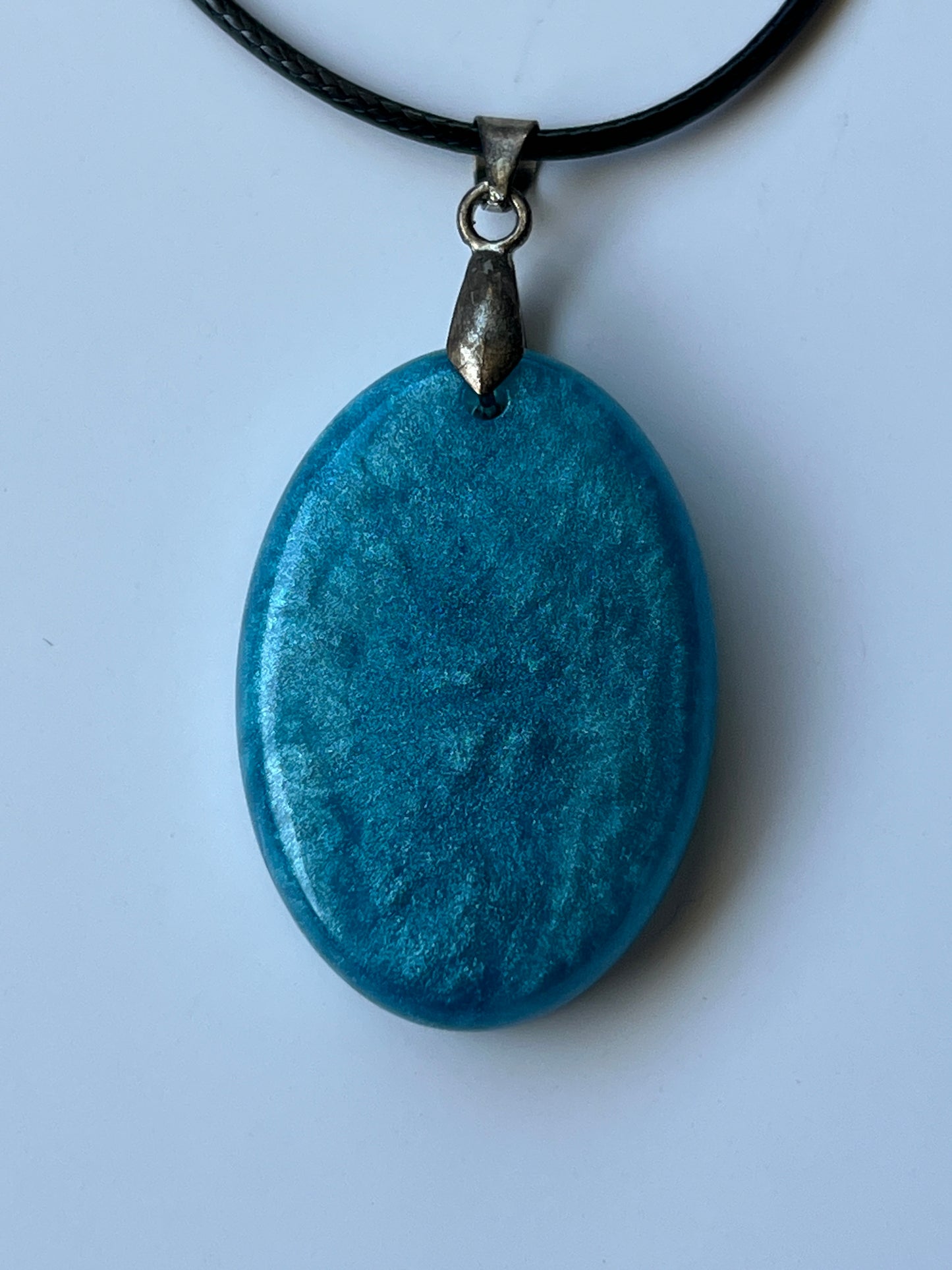 Ocean Apatite — Teal Blue Resin Pendant