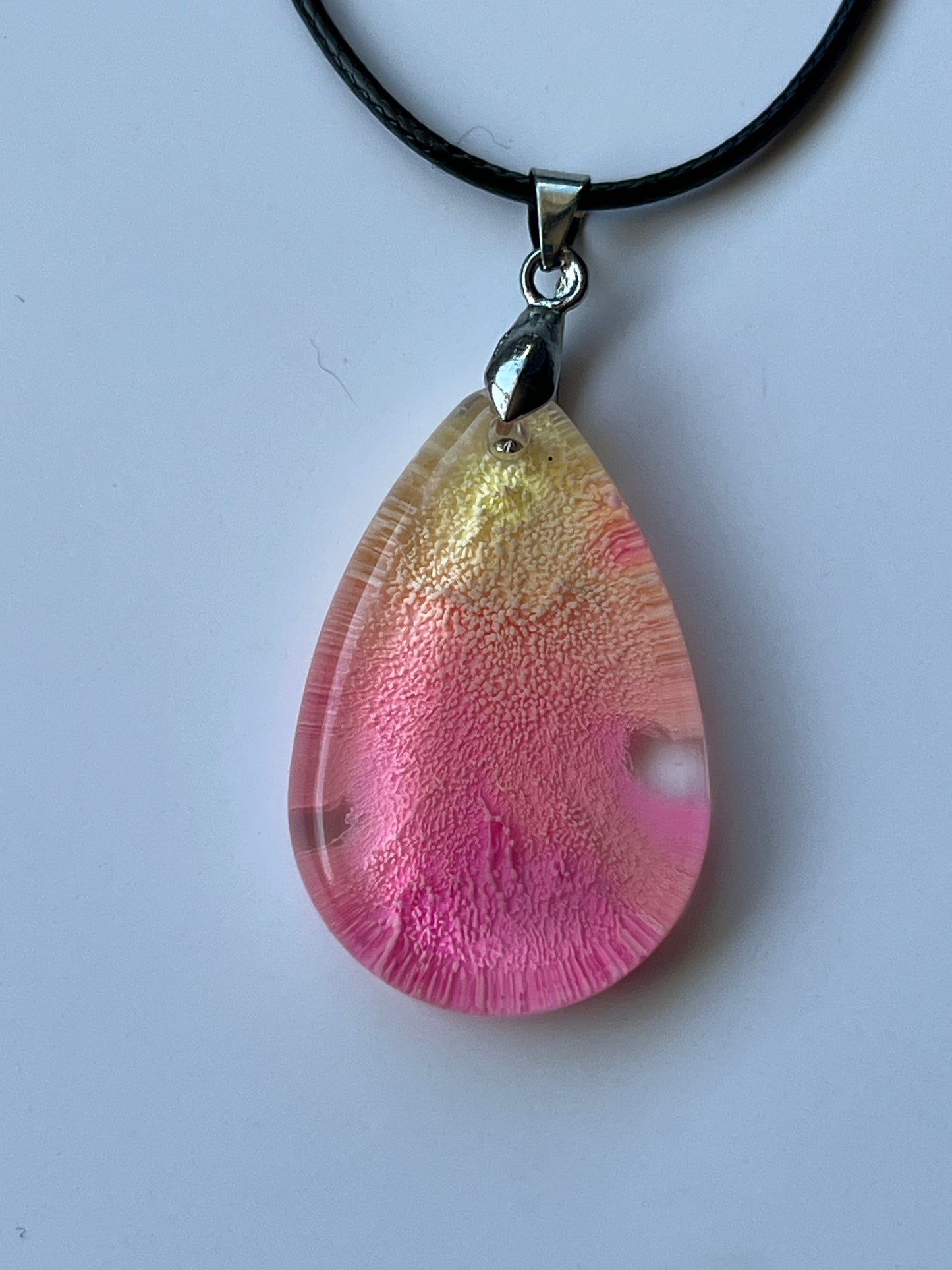 Golden Hour — Sunset Pink & Yellow Resin Pendant