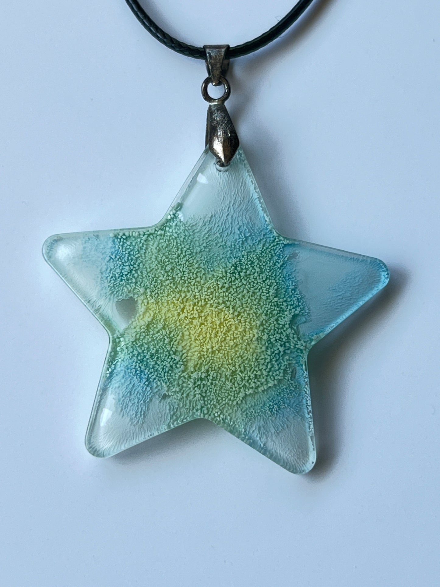 Wishing Star — Yellow & Teal Resin Pendant