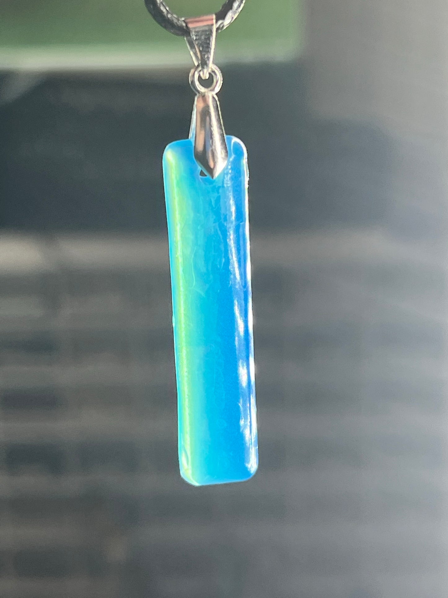 Sky Pillar — Turquoise Bar Resin Pendant