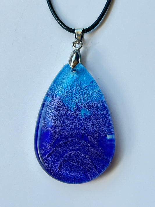 Tempest Blue — Cobalt & Sky Resin Pendant