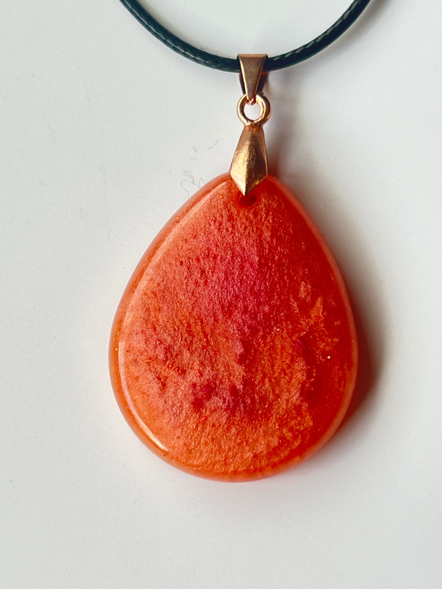 Sunstone Mesa — Orange & Red Resin Pendant