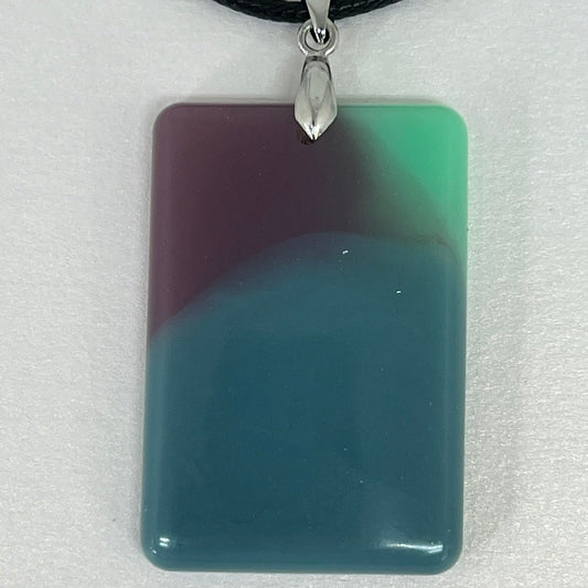 Heather & Moss — Mauve & Teal Resin Pendant