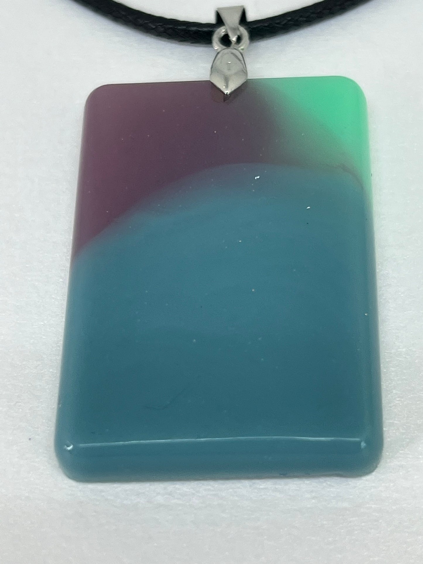 Heather & Moss — Mauve & Teal Resin Pendant