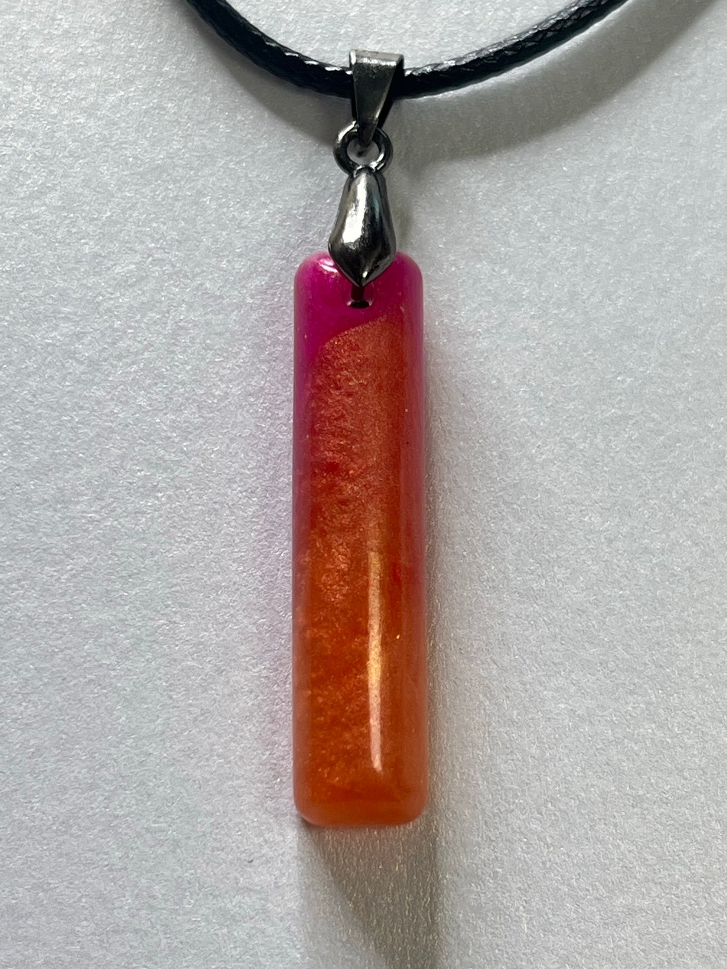 Sunset Wand โ Pink & Peach Resin Pendant