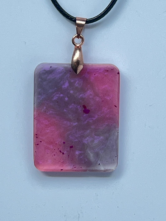 Rose Dusk — Mauve & Lavender Watercolor Resin Pendant