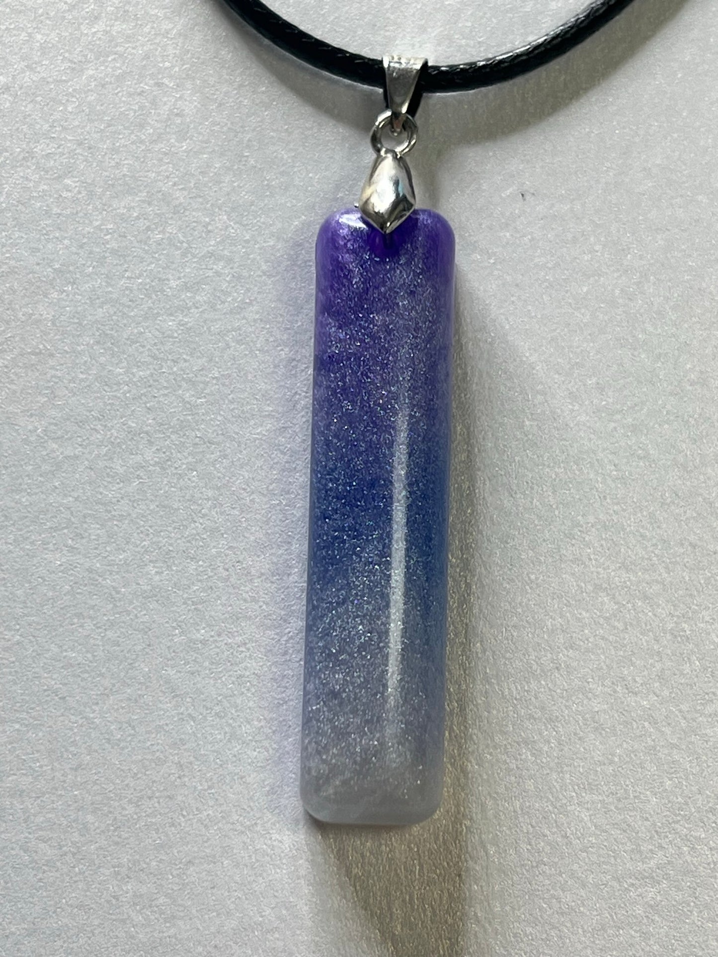 Twilight Wand — Purple Ombre Resin Pendant