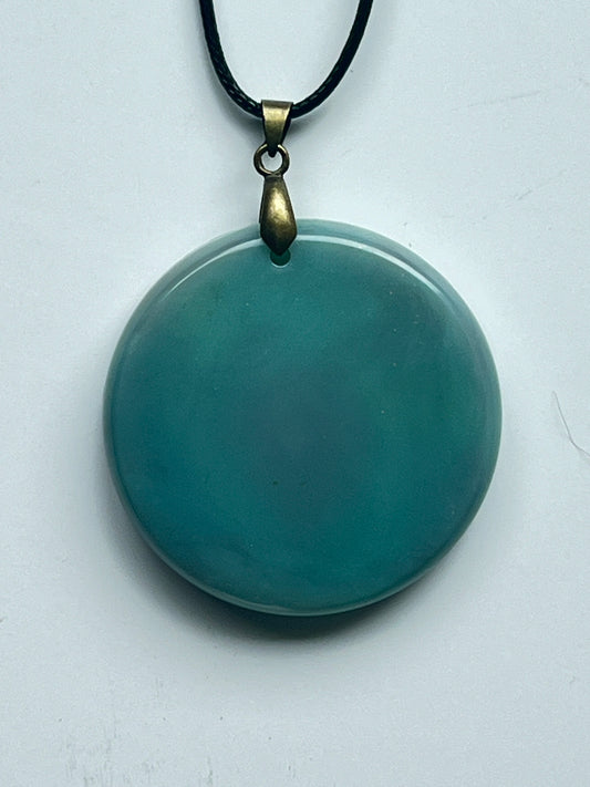 Still Water — Deep Dusty Teal Resin Pendant