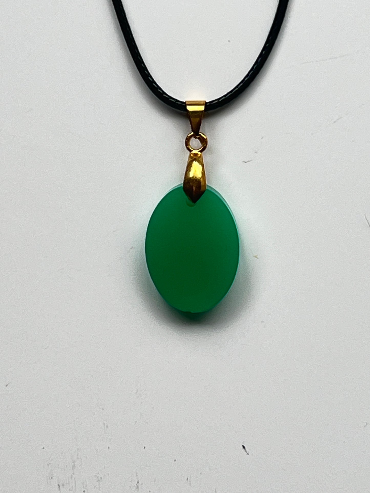 Verdant Heart — Jade Green Resin Pendant