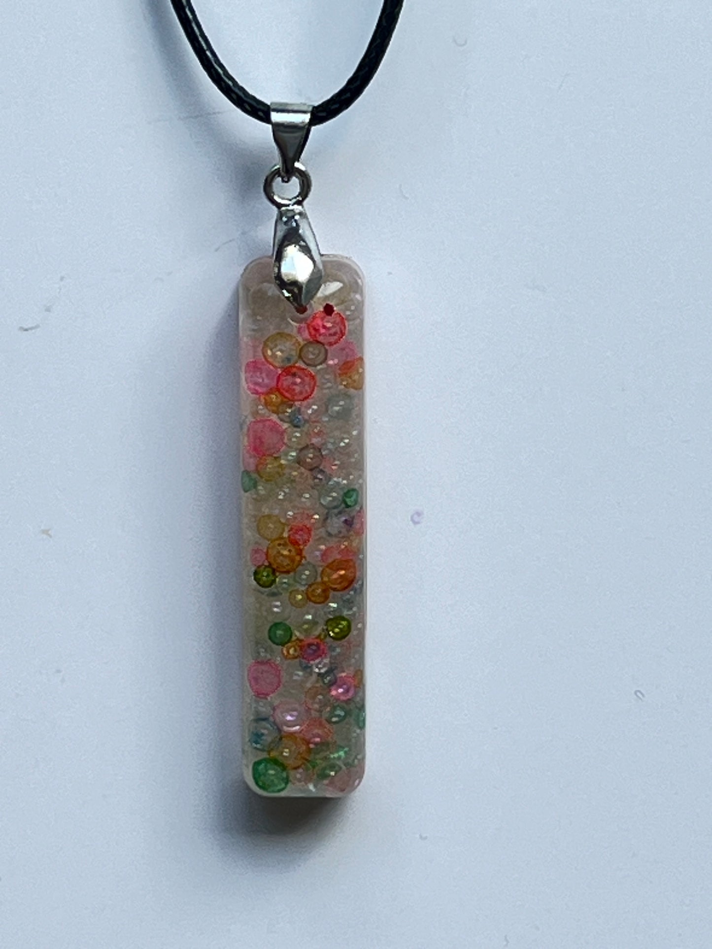 Sugar Fizz — Pastel Confetti Bar Resin Pendant