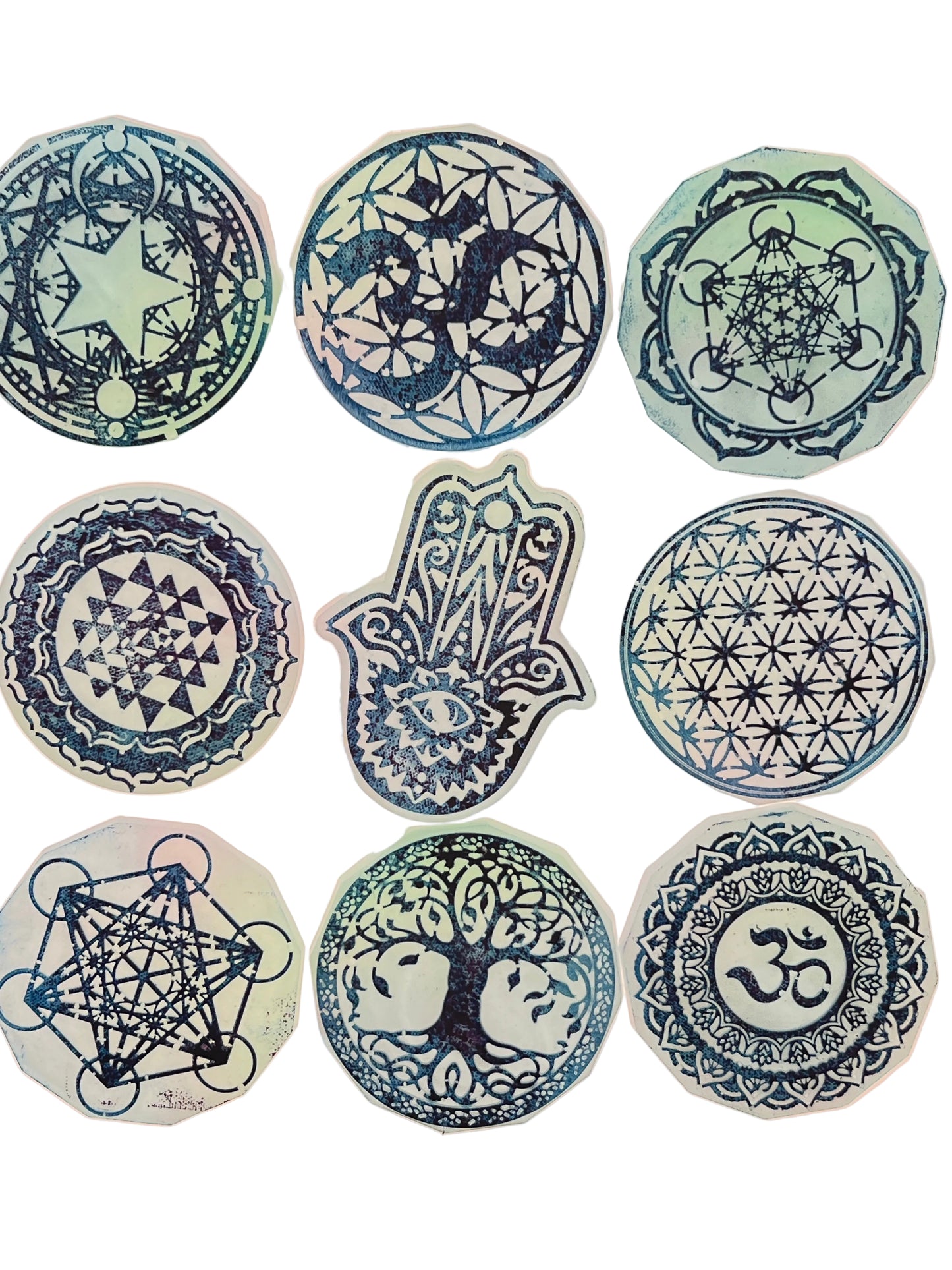 Celestial Gate Talisman — Opaline Tide, Seafoam & Mauve Resin