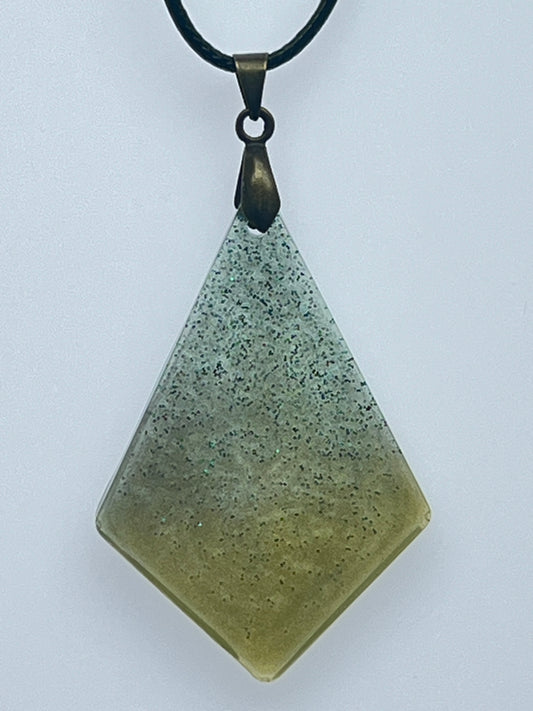 Forest Fog Kite — Sage & Olive Resin Pendant