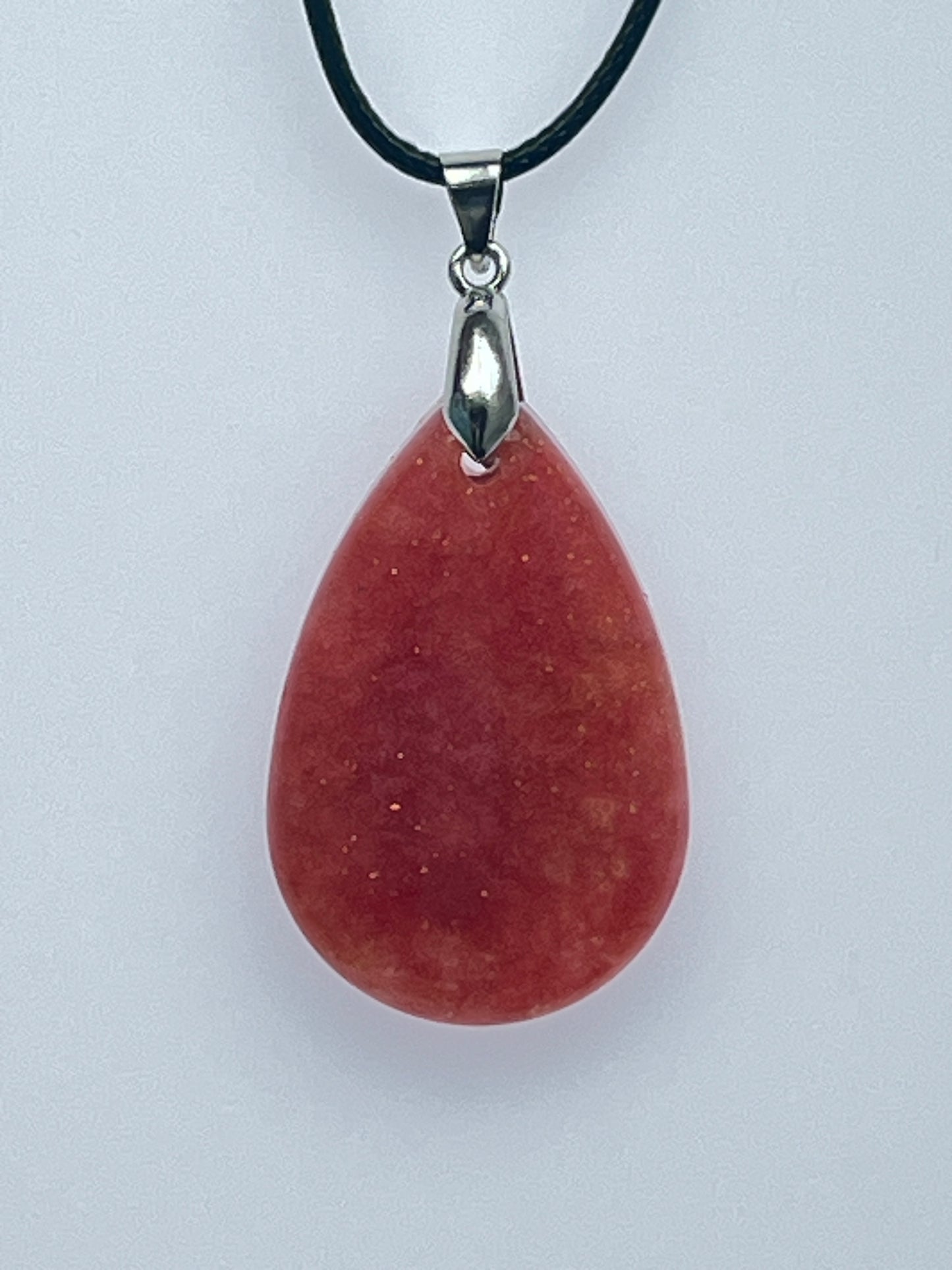 Carnelian Hearth — Brick Red & Gold Resin Pendant