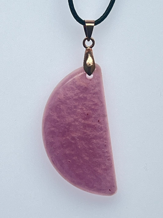 Orchid Crescent — Mauve & Violet Resin Pendant