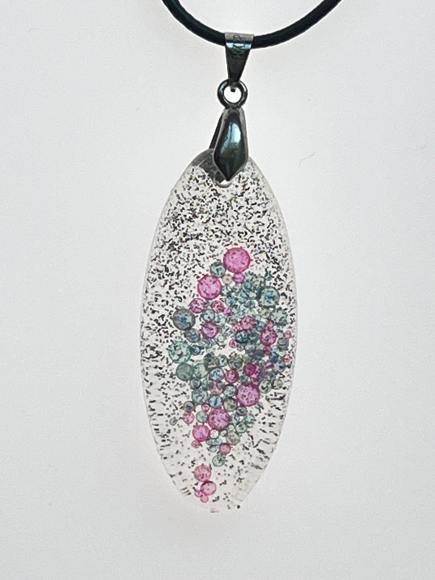 Berry Cluster — Pink & Grey Bubble Resin Pendant