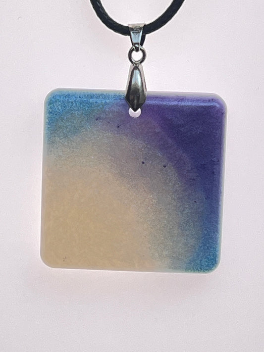 Dusk Fields — Sand & Twilight Resin Pendant
