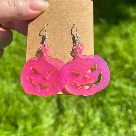 Mischievous Pumpkin Resin Earrings