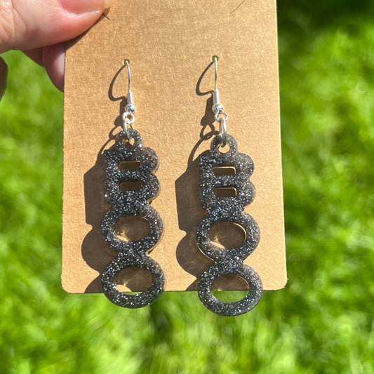 Spooky "BOO" Resin Earrings