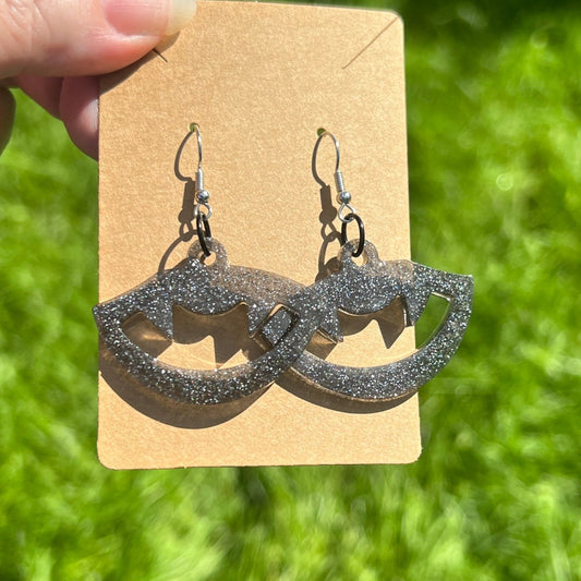 Midnight Fang Resin Earrings
