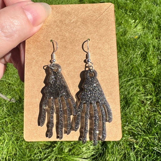 Enchanted Skeleton Hand Resin Earrings