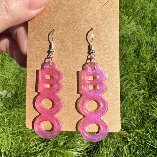 Spooky "Boo" Resin Earrings