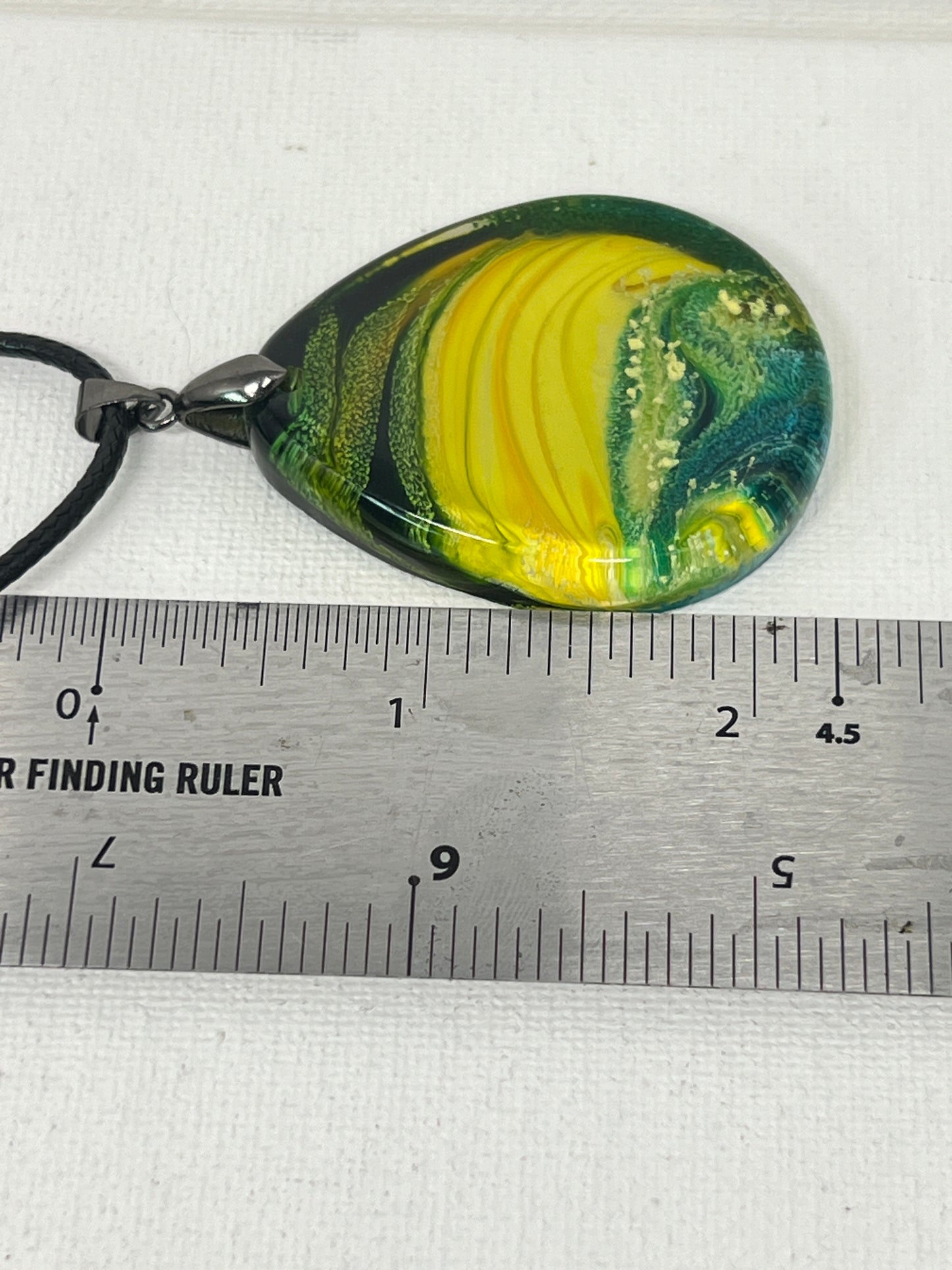Solar Tide — Yellow & Teal Resin Pendant