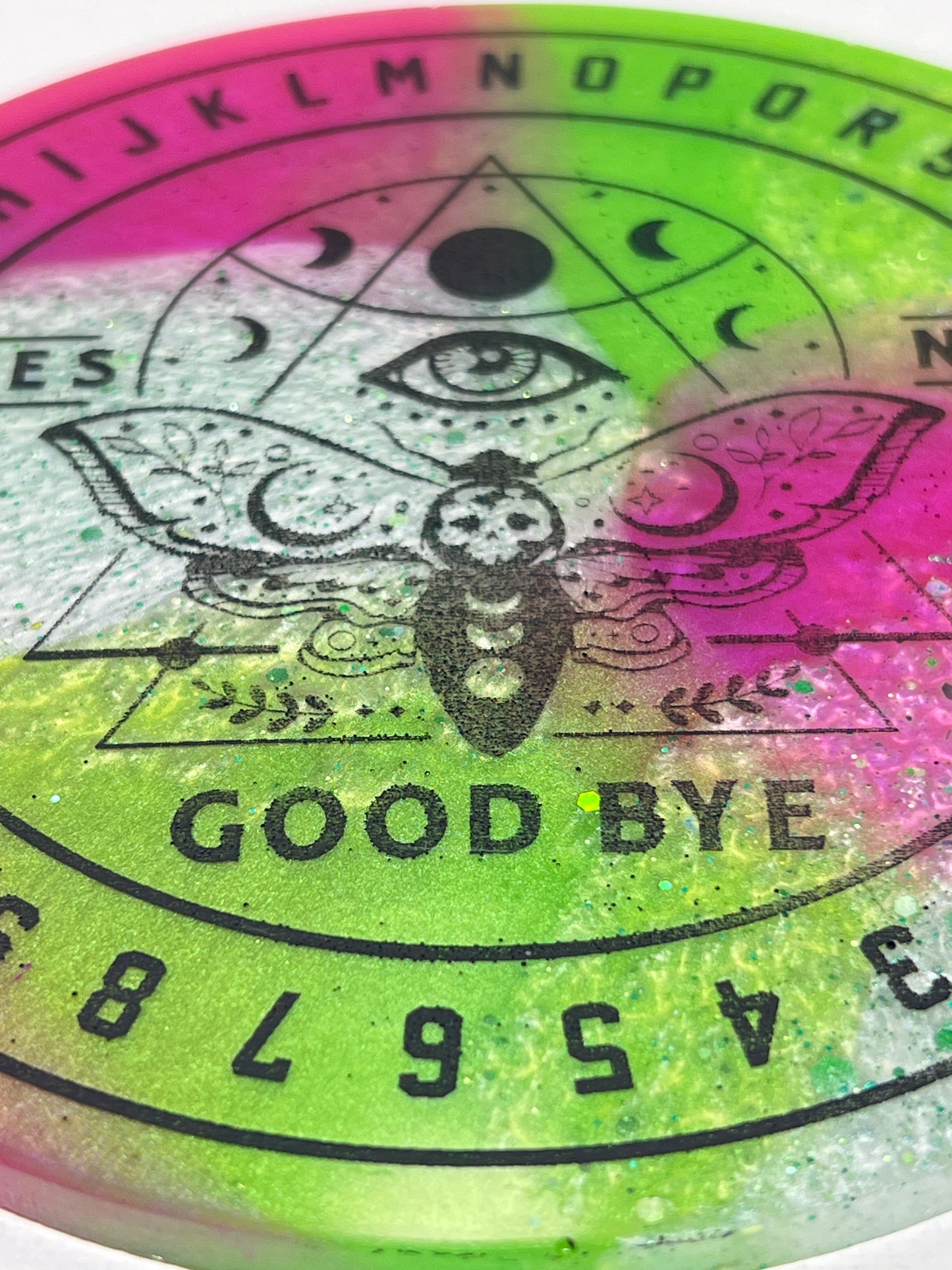 🌙 Prism Pulse Moth Talking Board | Liminal Energy Divination Disc (6”)