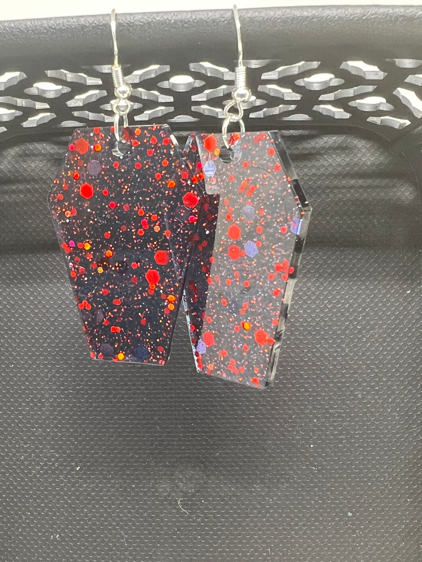 Midnight Hex Coffin Earrings