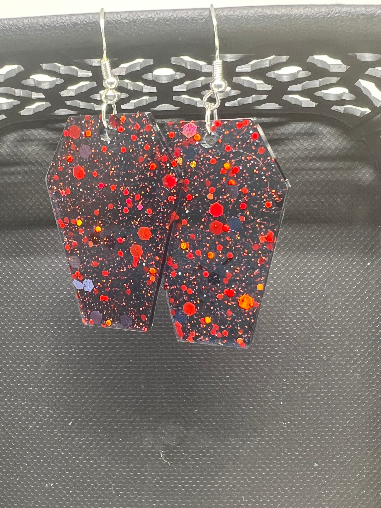 Midnight Hex Coffin Earrings