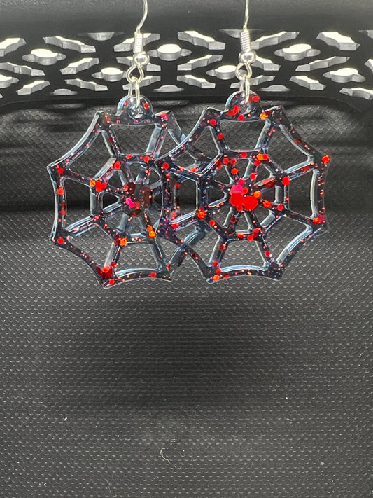Scarlet Webbed Enchantment Earrings