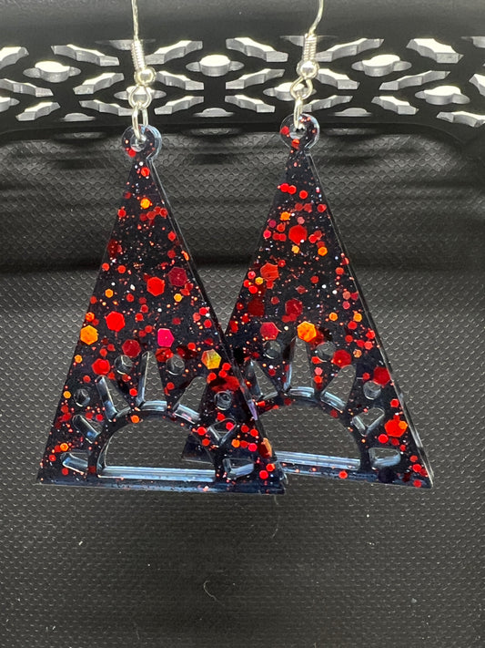 Ember Sunburst Triangle Earrings