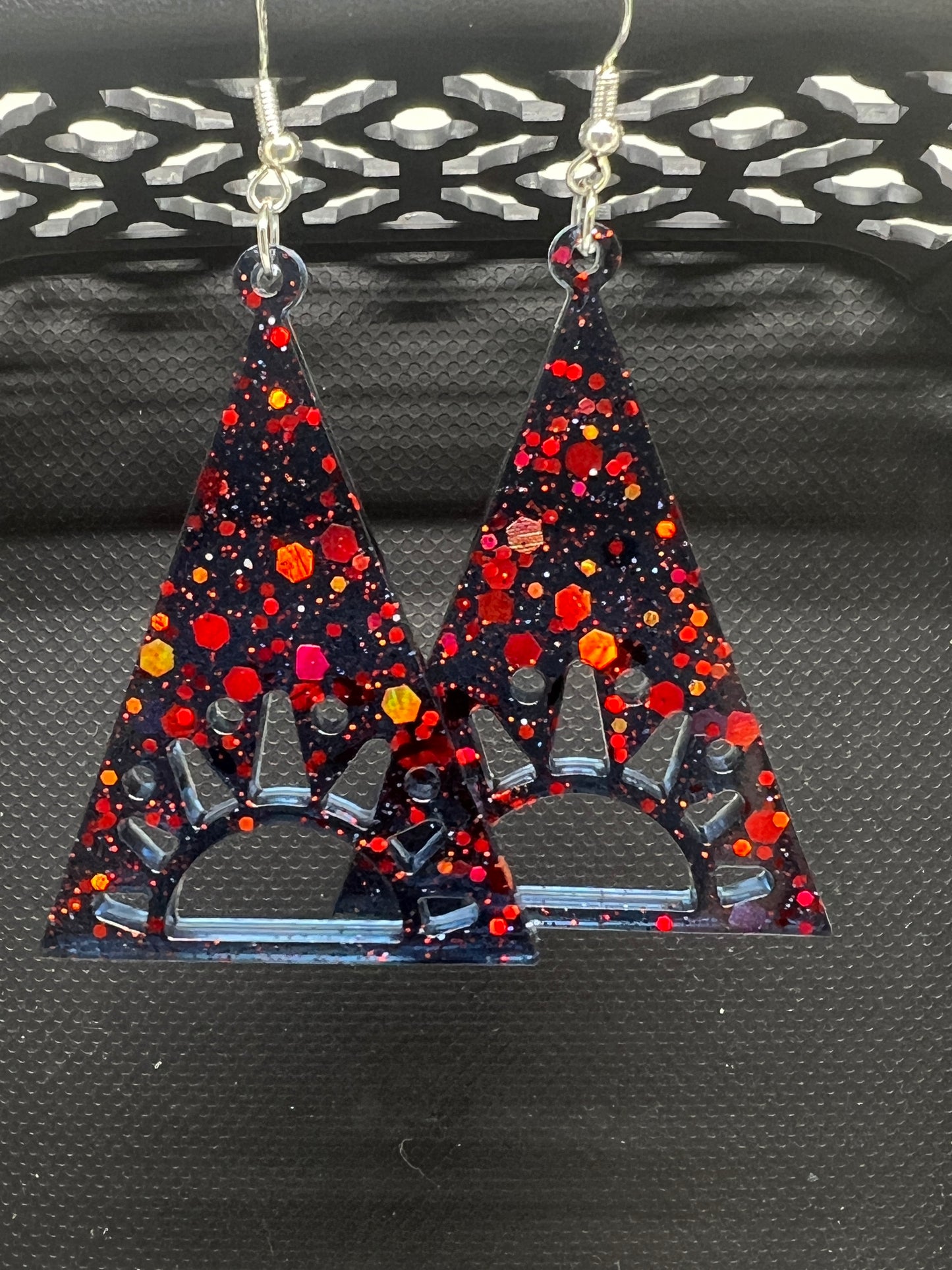 Ember Sunburst Triangle Earrings