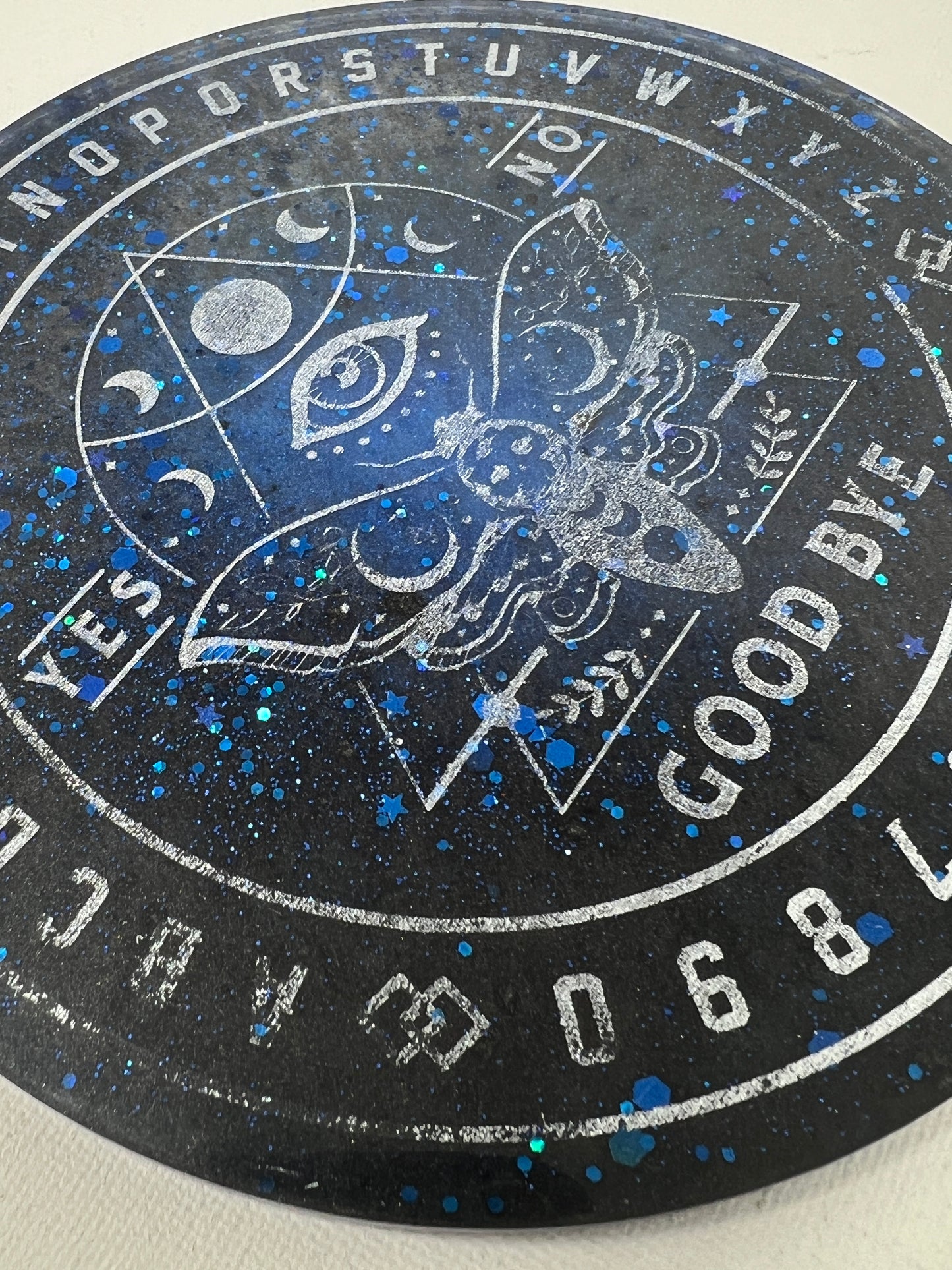 🌌 Midnight Signal Moth Talking Board | Night Sky Intuition Divination Disc (6”)