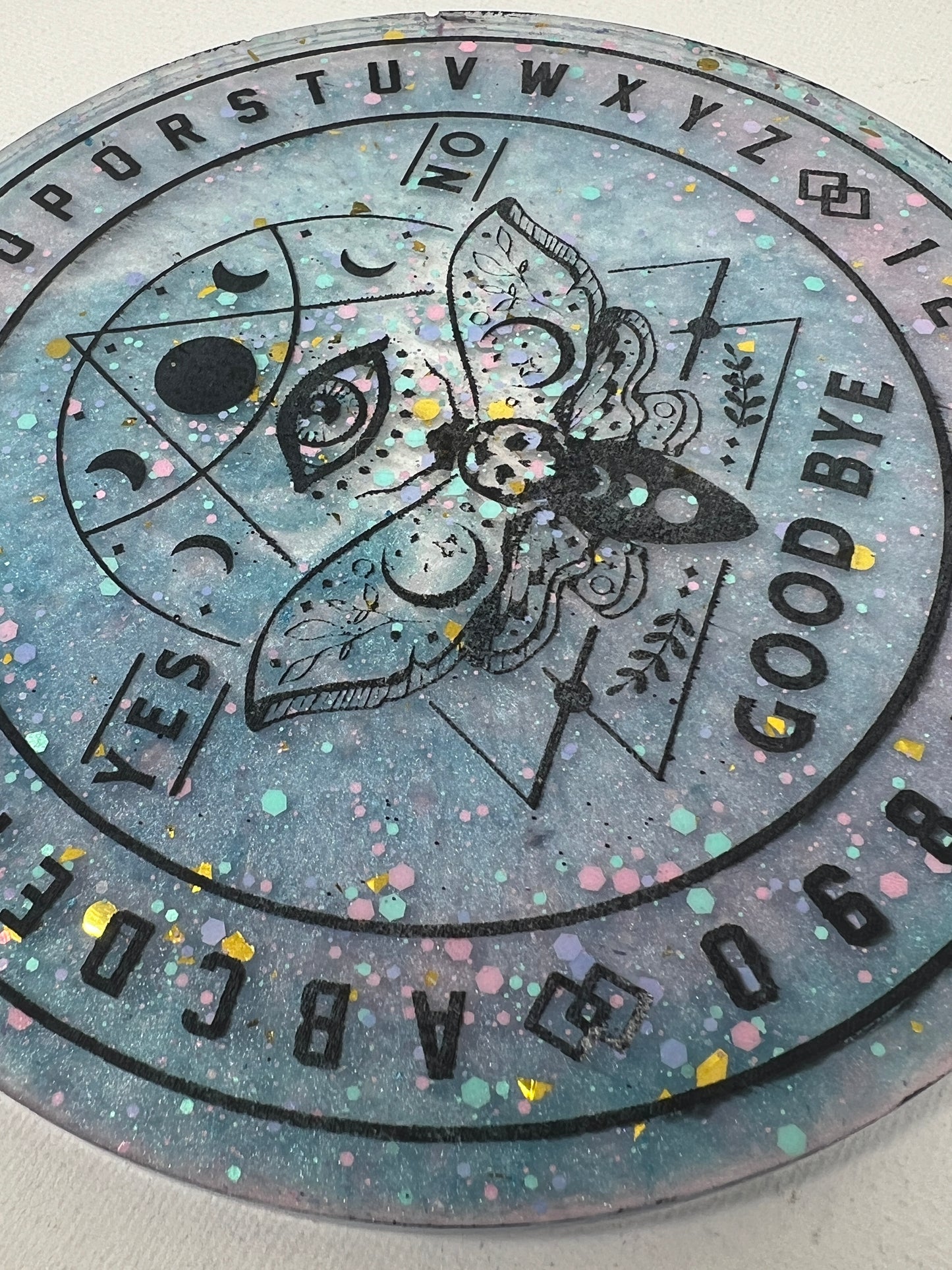 🌙 Starlace Moth Talking Board | Celestial Whisper Divination Disc (6”)