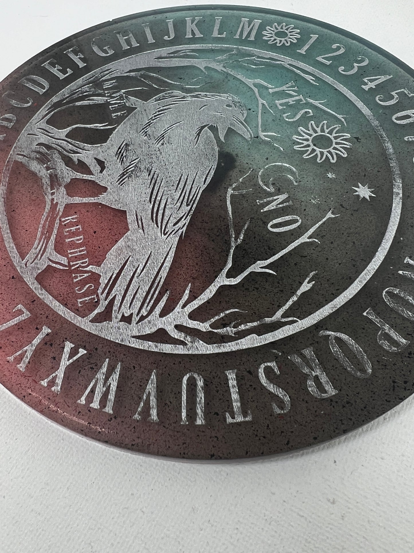 🌲 Forest Ember Raven Talking Board | Earthbound Insight Divination Disc (6”)