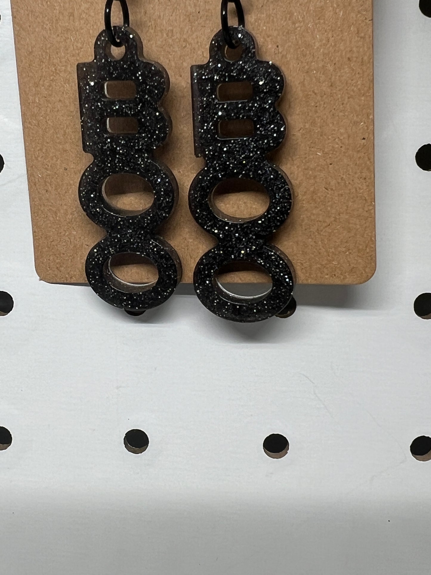 Spooky "BOO" Resin Earrings