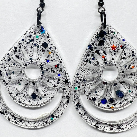 Celestial Spark Resin Earrings