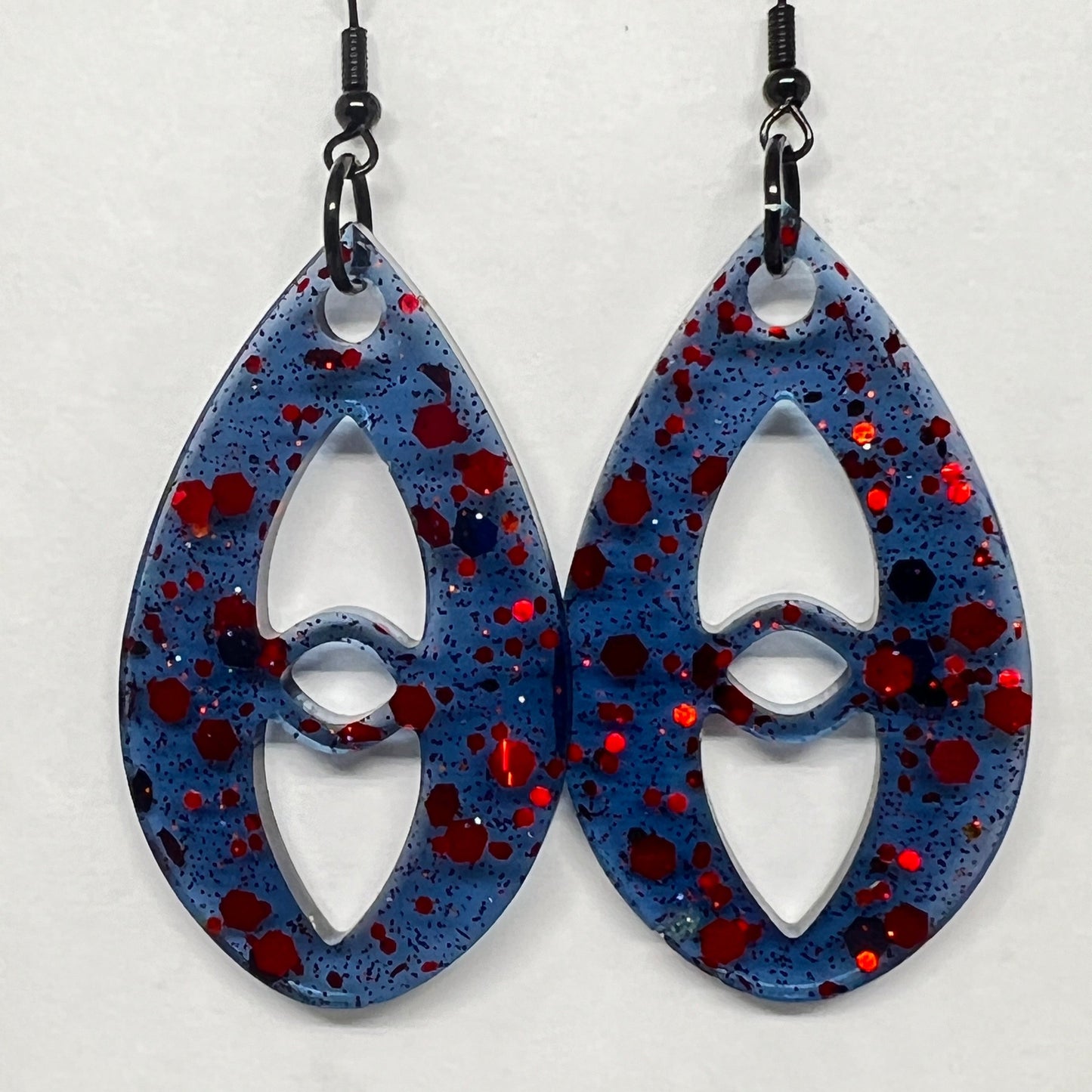Midnight Bloom Speckled Teardrop Earrings