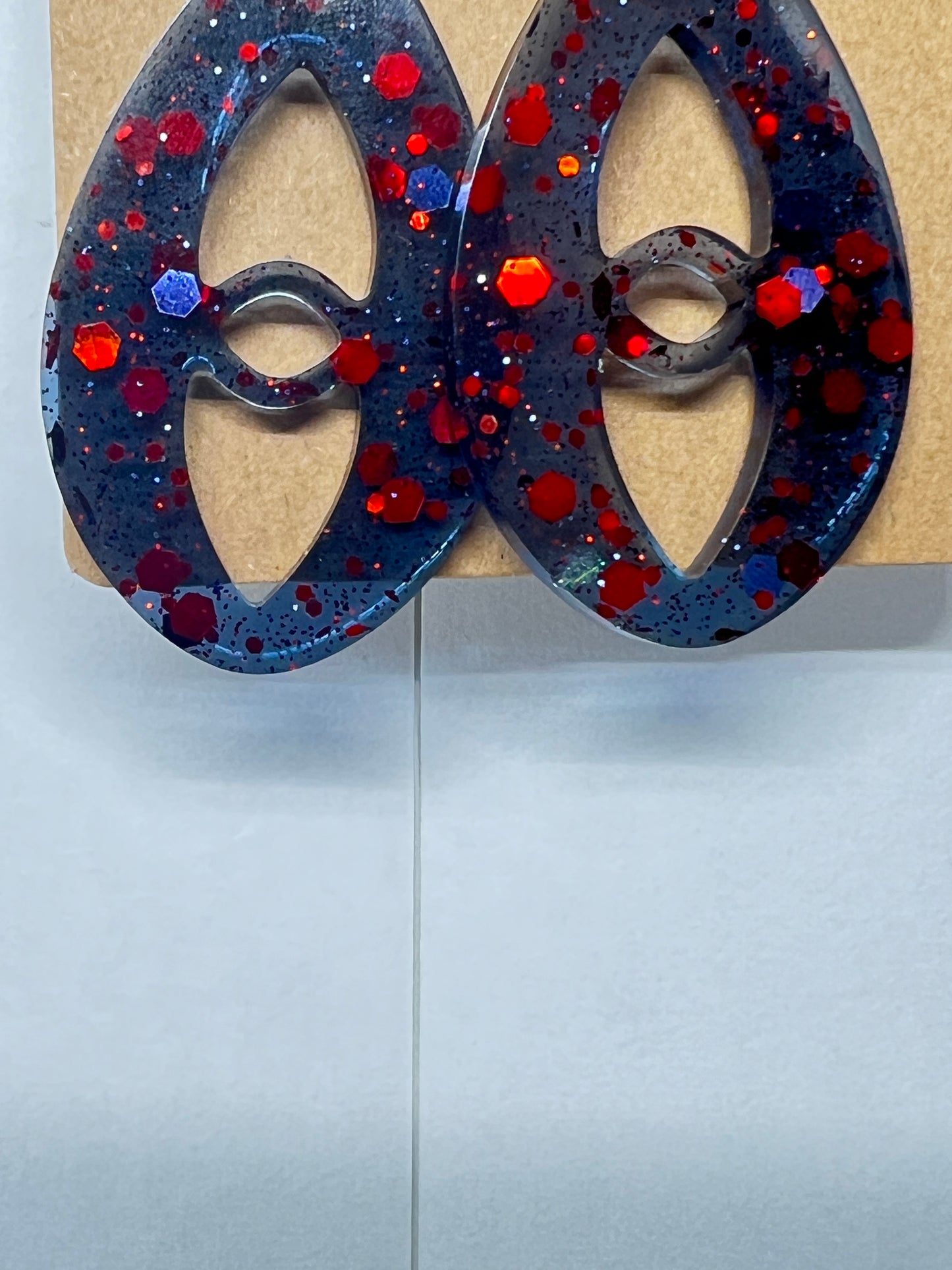 Midnight Bloom Speckled Teardrop Earrings
