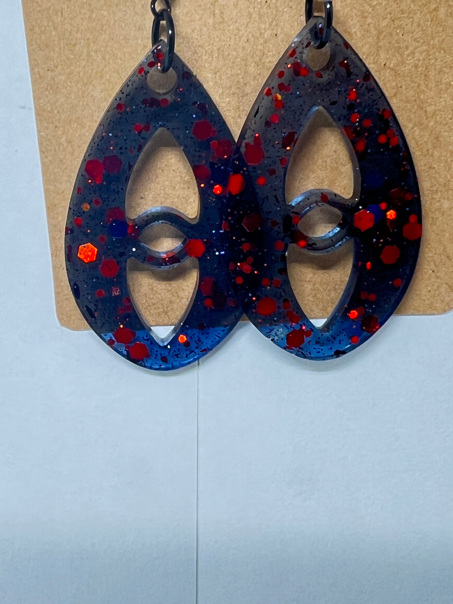 Midnight Bloom Speckled Teardrop Earrings
