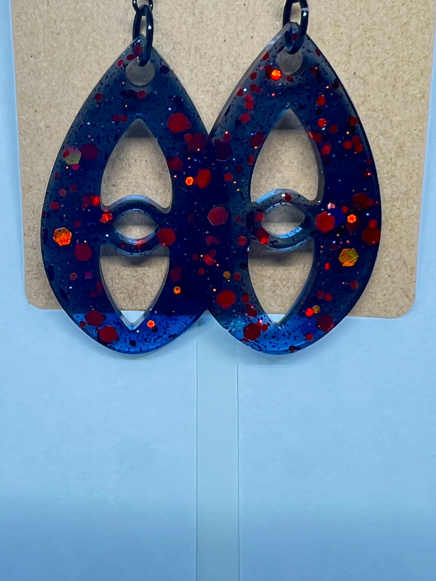 Midnight Bloom Speckled Teardrop Earrings