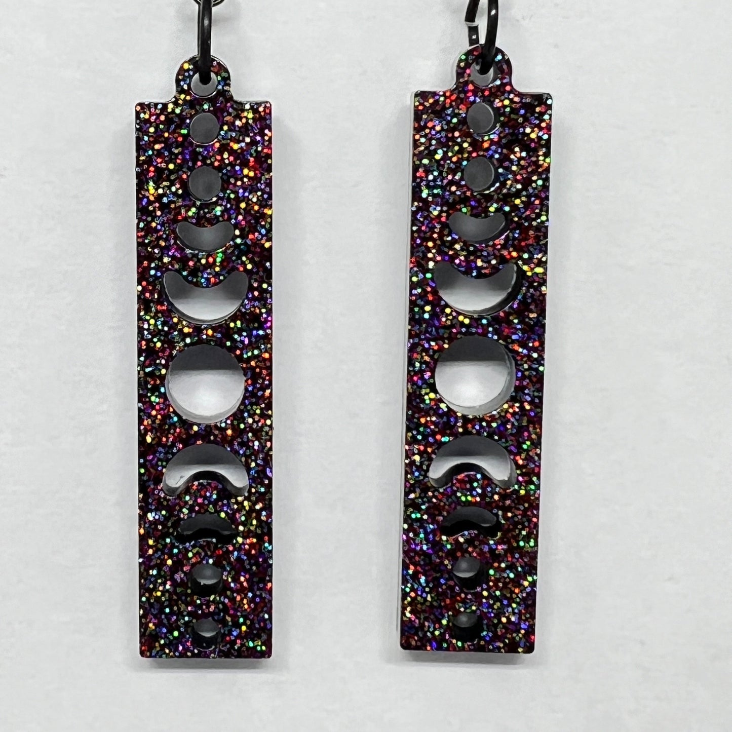 Celestial Spectrum Moon Phase Resin Earrings
