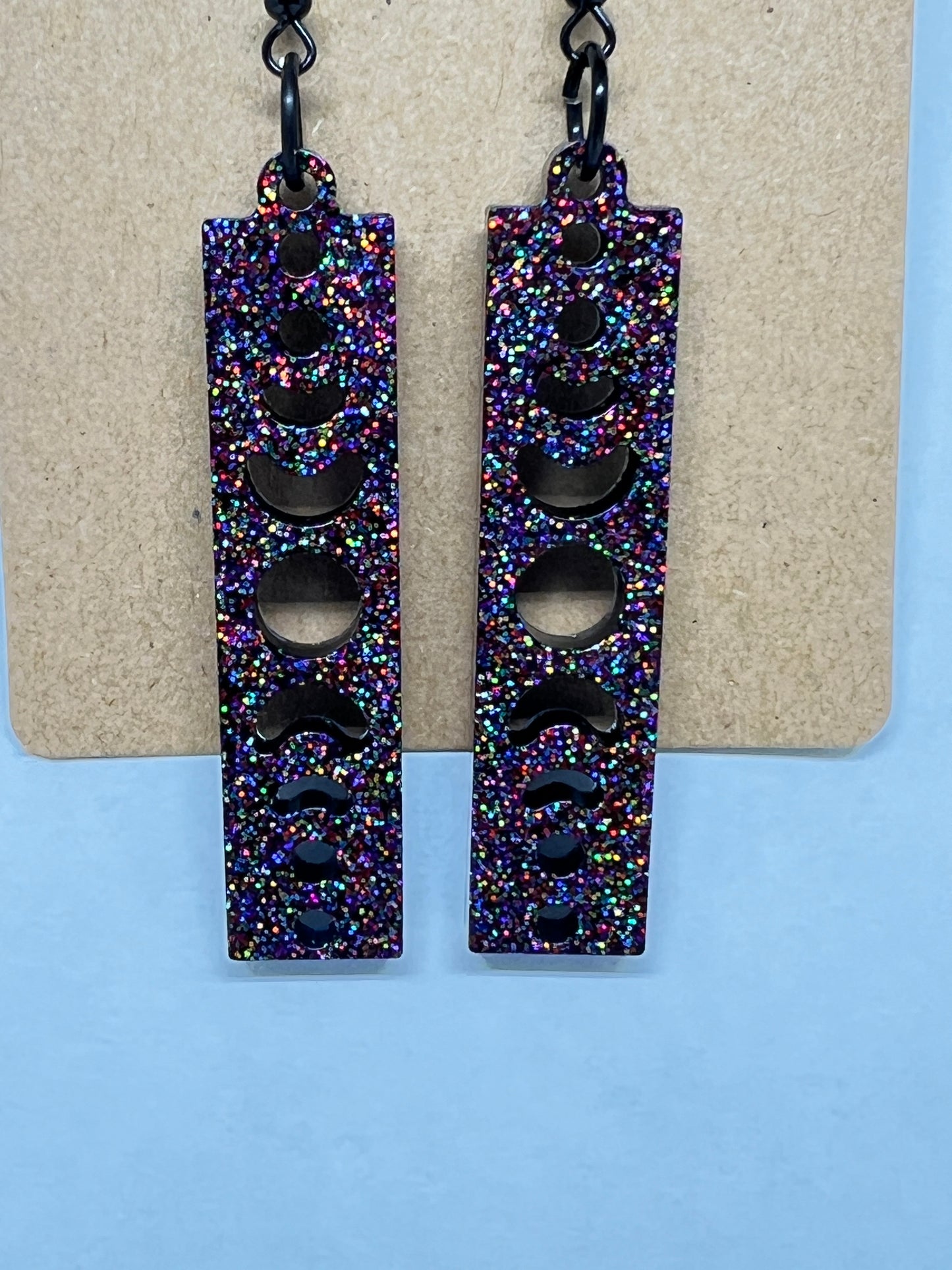 Celestial Spectrum Moon Phase Resin Earrings