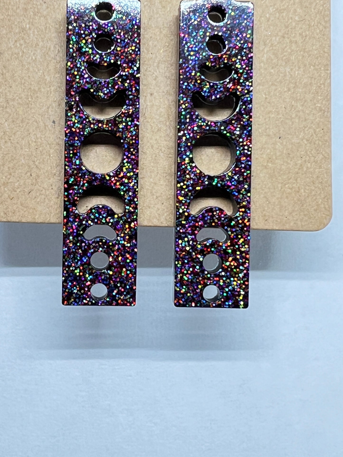 Celestial Spectrum Moon Phase Resin Earrings