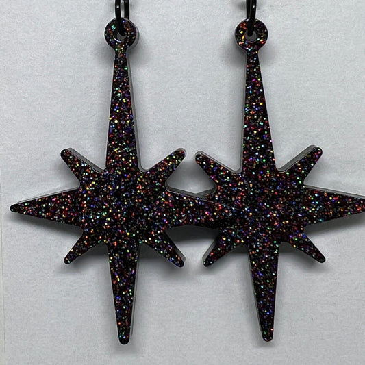 Celestial Burst Glitter Star Earrings